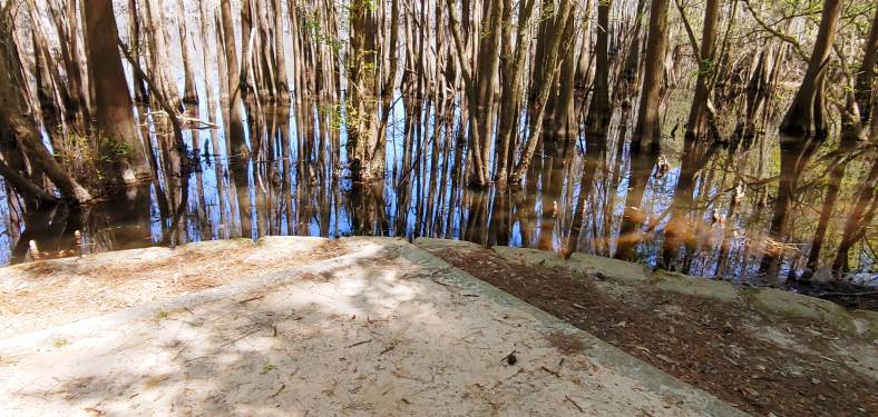tent pad full view Lake Caddo